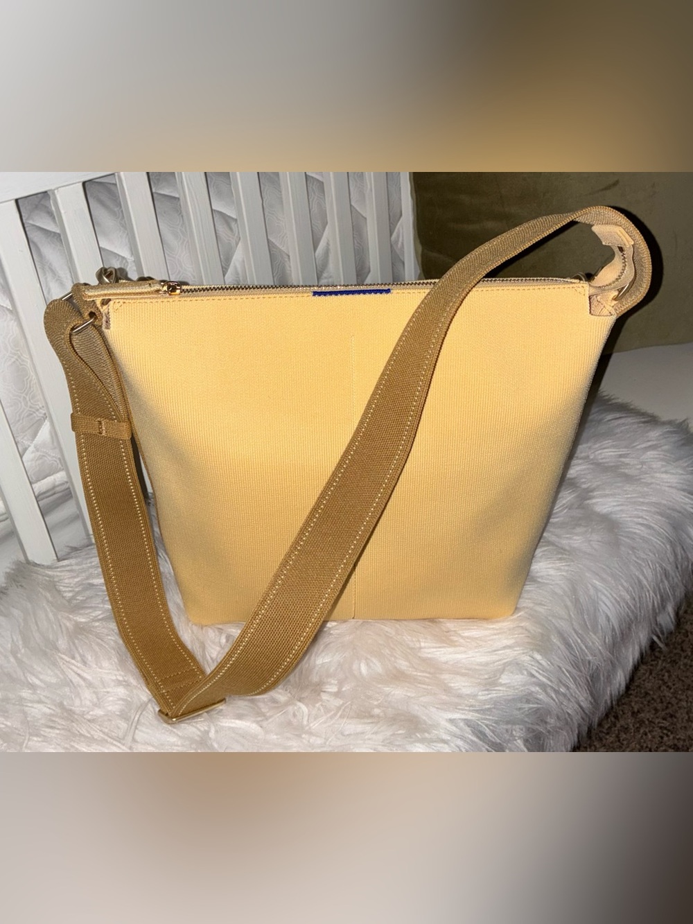 Like New Rothy’s Mini Zip Bucket Bag ButterYellow - Picture 2 of 12